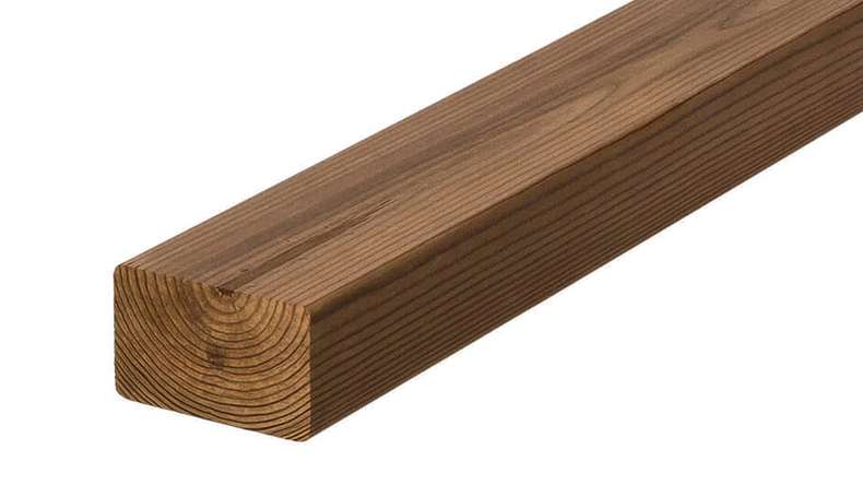 planeo Sous-construction en pin thermique pour terrasses en bois - 3900 x 65 x 42 mm