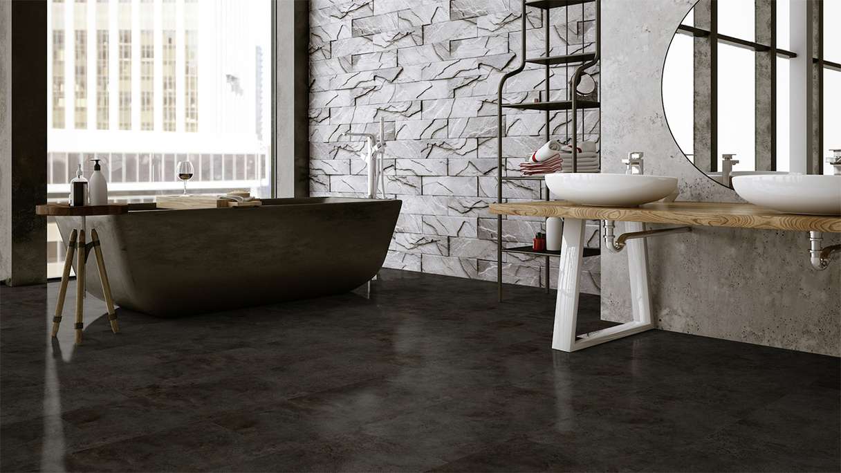 Gerflor Sol PVC clipsable - Virtuo 55 Rigid Acoustic Tavla Dark | isolation phonique intégrée (39071453)