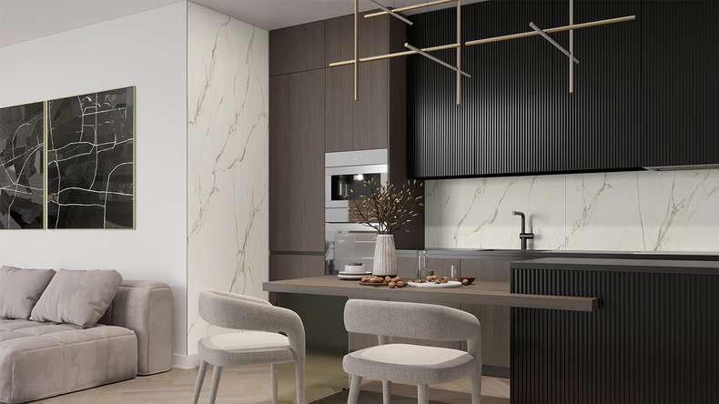 planeo Revêtement mural SPC - CeraRock Tile Carrara Marble 120 x 60 cm