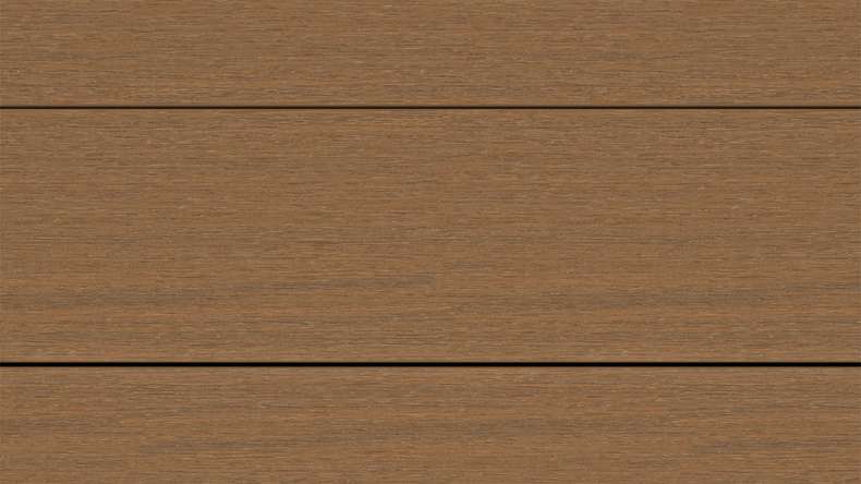 planeo ANTIKWoodline - Lame de terrasse en WPC CoEx, profilé composite léger - Teck de Birmanie 3 m - finition rustique/brossée lisse