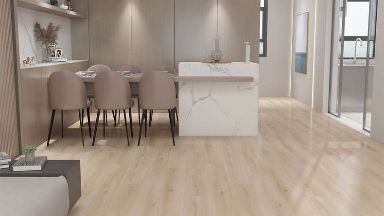 Vinyle rigide à clipser planeo - Blonde Oak | Isolation phonique intégrée (KR-SOP-5)