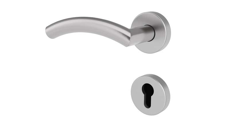 planeo Poignée de porte Edelwerk METRA en acier inoxydable PZ Rosace ronde