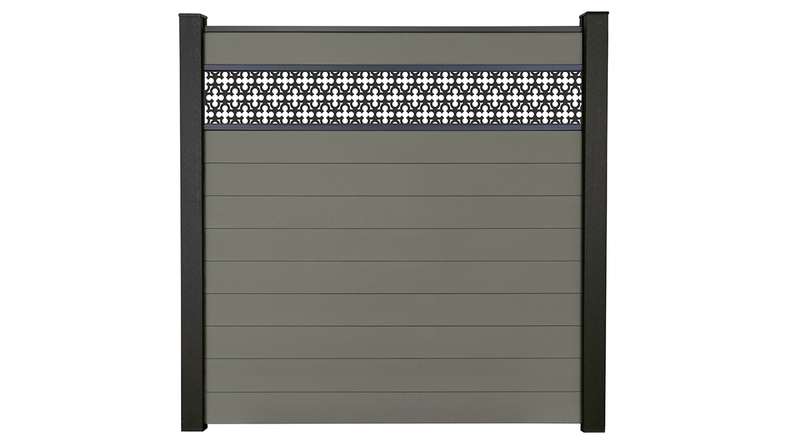 planeo Gardence Strong - Clôture à emboîter BPC gris oriental 180 x 180 cm