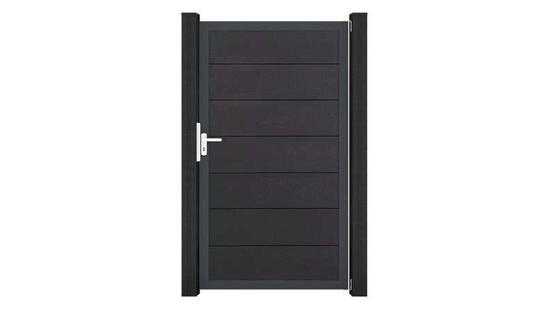 planeo Gardence Strong XL - Porte universelle composite gris Anthracite avec cadre en aluminium Anthracite