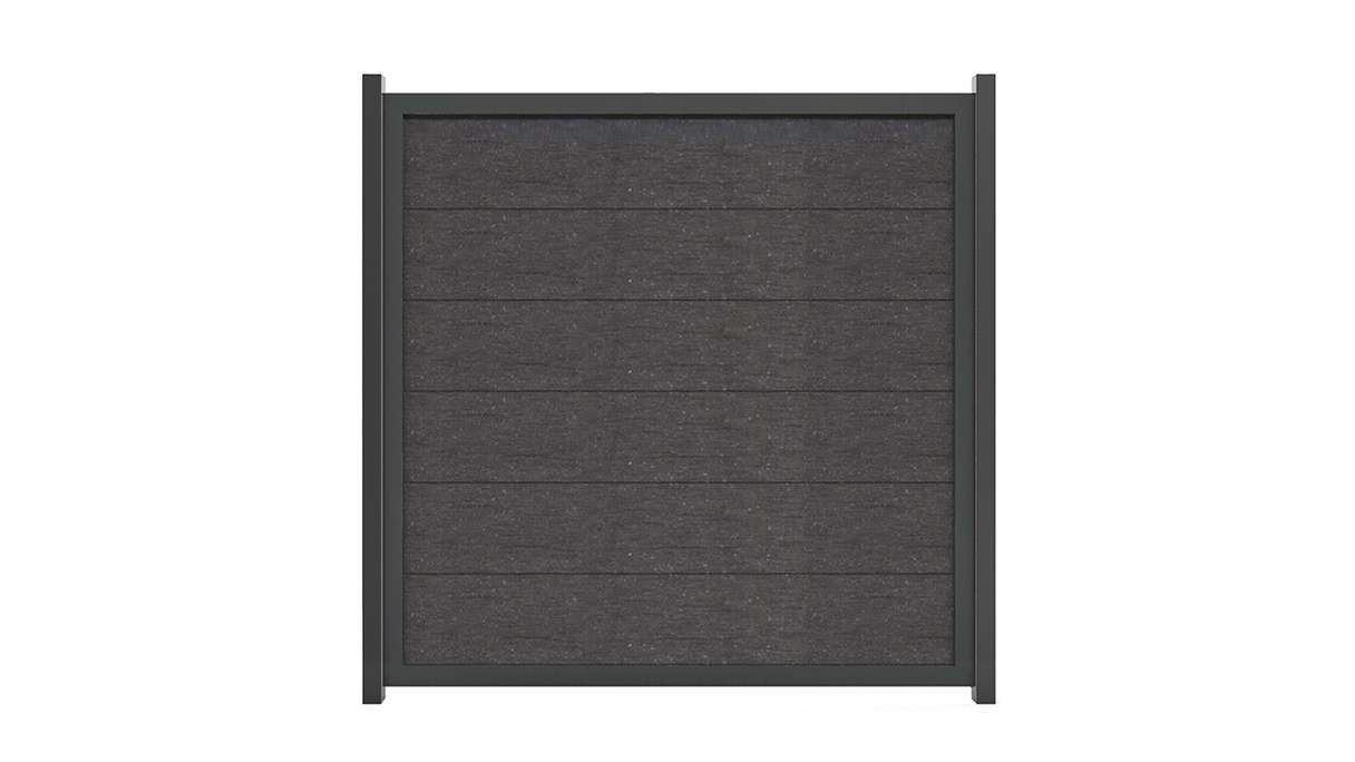 planeo Gardence Guard - Clôture de jardin BPC Carré gris anthracite avec cadre aluminium anthracite
