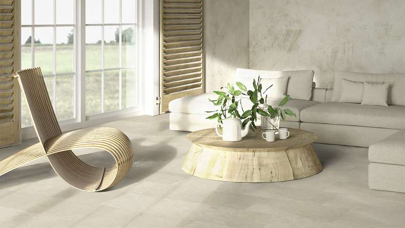 Vinyle à clic Gerflor - Senso Premium Rigid Acoustic Sandy stone | Isolation phonique intégrée (39481611)