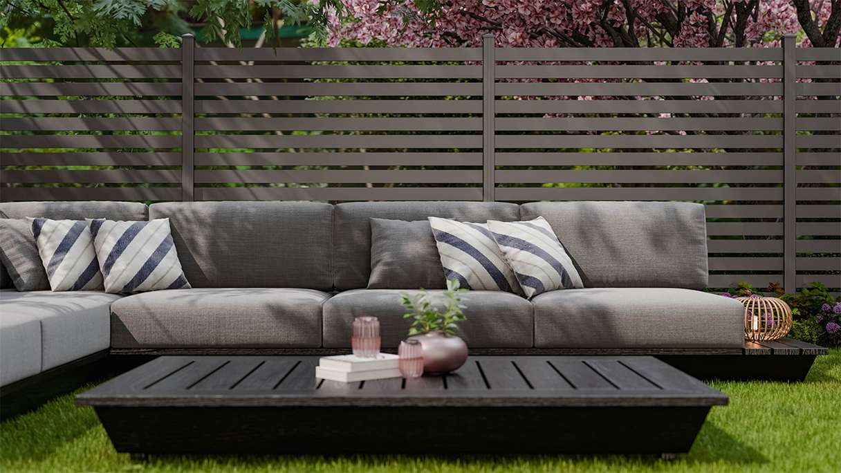 planeo Gardence Metallic Edge - Clôture de jardin en aluminium Carré Anthracite | DB703