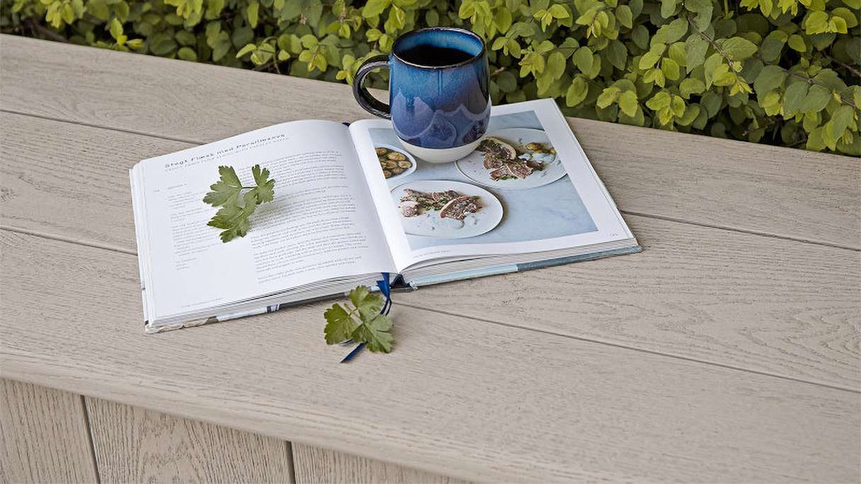 planeo Authoria PureBoard Plancher de terrasse massif - Light Lime Oak 3.6m structuré