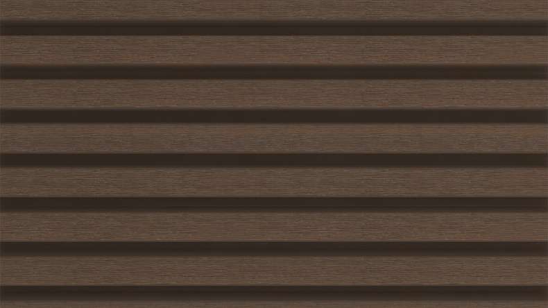 planeo LINEA Slim - Bardage de façade en WPC CoEx, teinte Ipe brun, 2900 x 215 mm