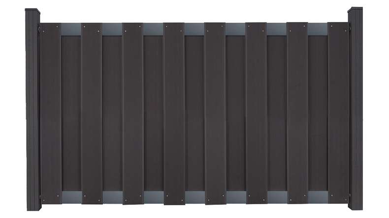 planeo Gardence Premade - Clôture de jardin BPC Clôture d'avant-cour anthracite avec DB703 Anthracite Traverse 180 x 90cm