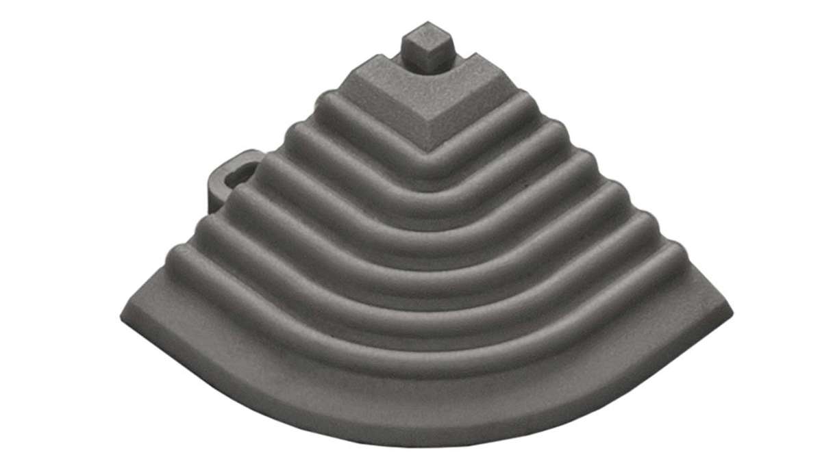 planeo élément d'angle pour carreaux de terrasse à clipser 40 x 40 cm - gris foncé