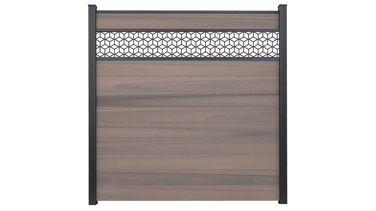planeo Gardence Strong - Clôture à emboîter BPC Cube Bi-Color co-ex 180 x 180 cm