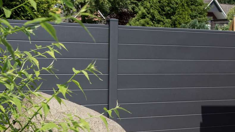 planeo Gardence Metallic - Clôture aluminium Carré Gris Anthracite DB 703
