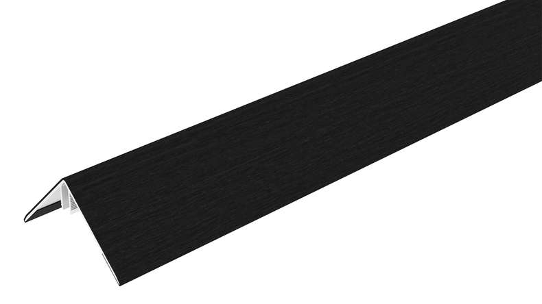 planeo LINEA - Profilé d'angle extérieur en aluminium CoEx noir 3000 x 66 x 66 mm
