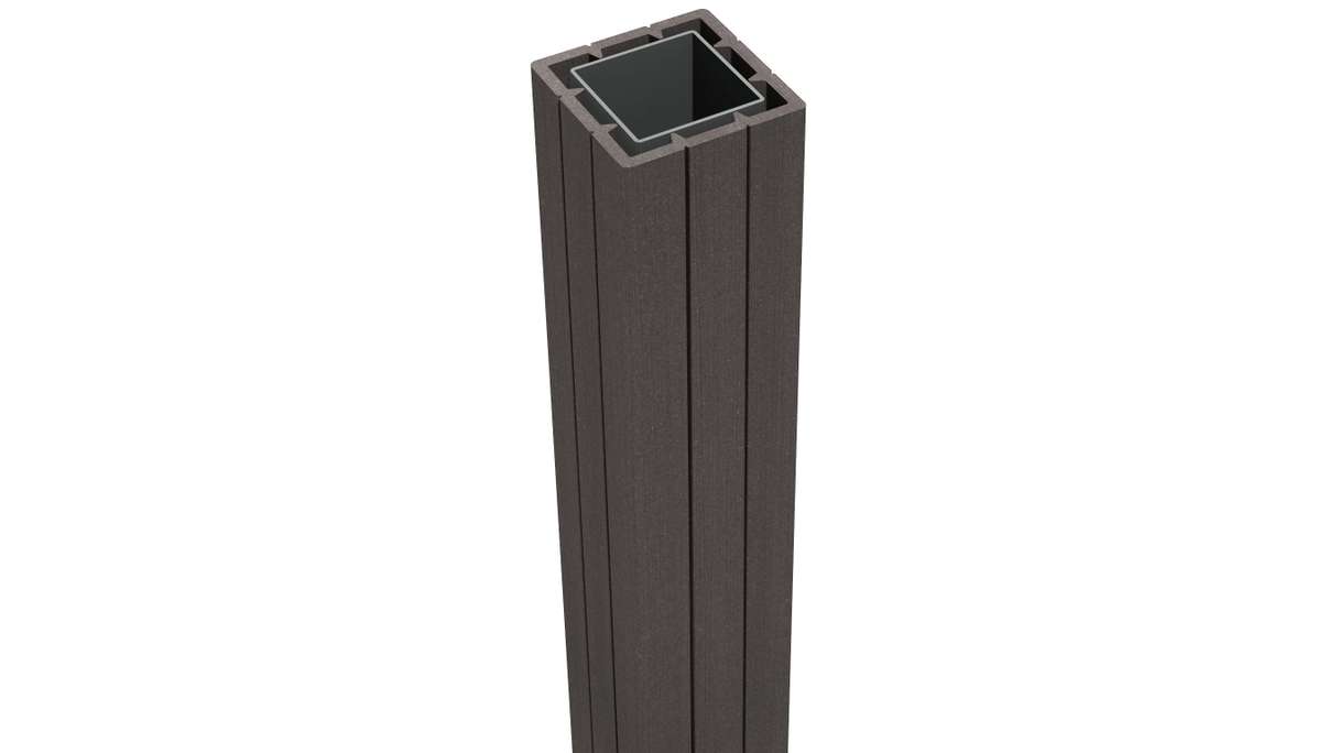 planeo Gardence Premade - Poteaux en WPC anthracite avec capuchon | Poteaux de portail sans capuchon
