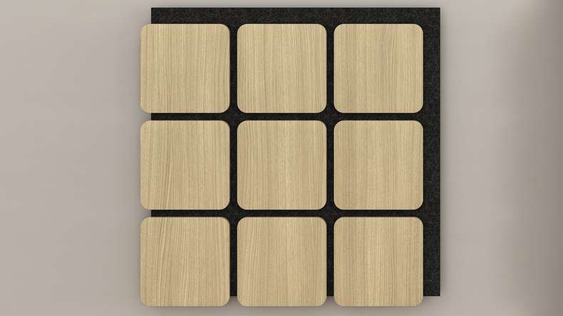 Skaben Panneau acoustique SilentWall - Carré Chêne Naturel Clair - 60 x 58,5 cm