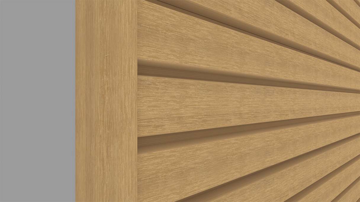 planeo LINEA Wide - Bardage de façade en WPC CoEx, couleur sable, 2900 x 181 mm