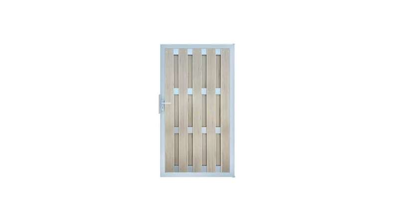 planeo Gardence Premade - Porte composite DIN droite BiColor Sable 100 x 180 x 4,0cm - cadre argenté