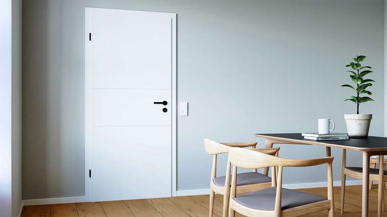 planeo Porte intérieure design PUREA Vivo 3 laque blanche 9003 chant design | laqué - 1985 x 610|735|860|985 mm