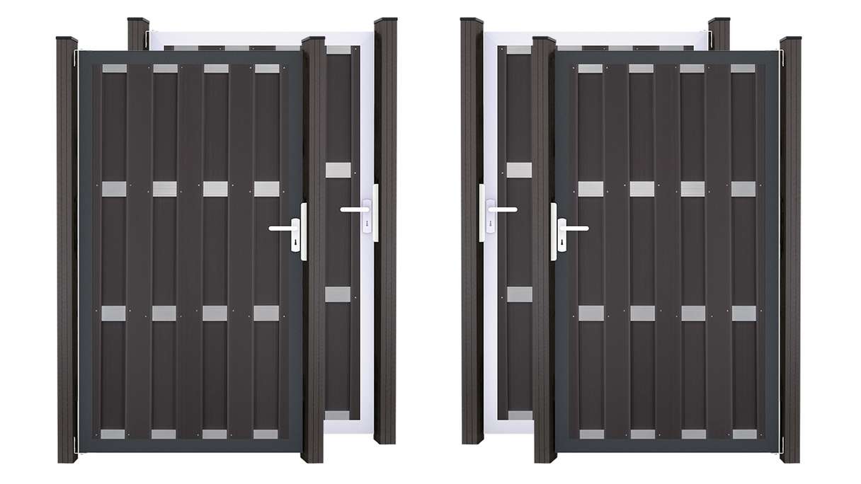 planeo Gardence Premade - Portail BPC anthracite 100 x 180 x 4 cm