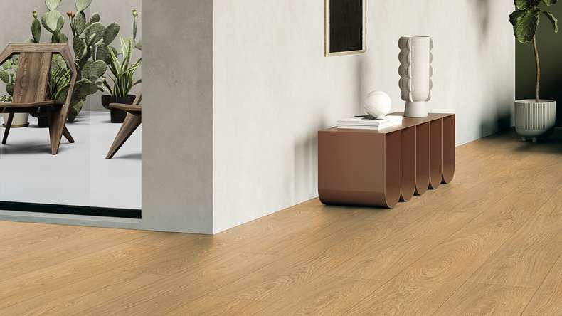 Gerflor vinyle à coller - Creation 30 Lounge Oak Golden | Grain synchronisé