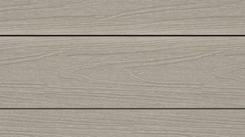 planeo WOODLine Nature - Lame de terrasse WPC CoEx enrobée chambre creuse - gris clair 3m structuré/lisse brossé