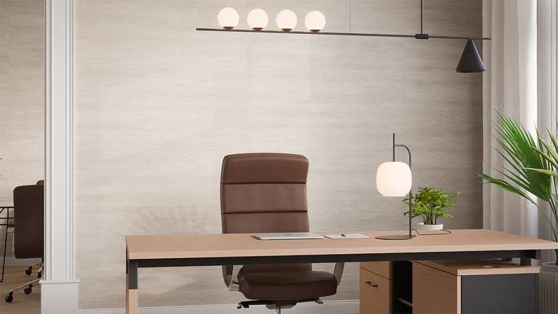 planeo Revêtement mural SPC - CeraRock Tile Stripes Light Travertine 120 x 60 cm