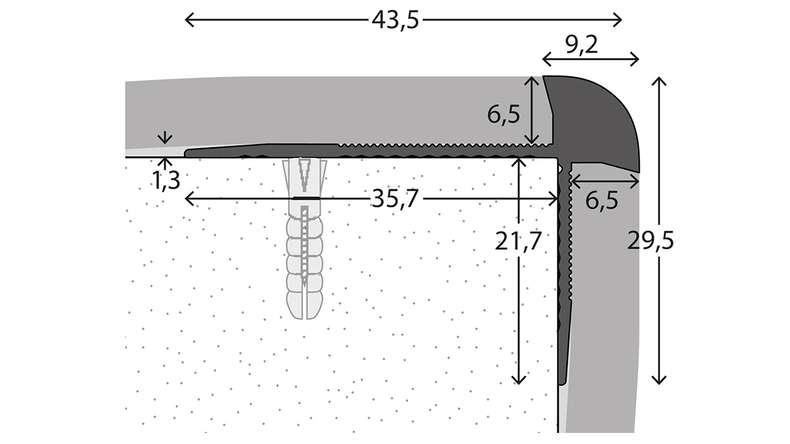 planeo Profilé pour nez de marche 981 - 250 cm