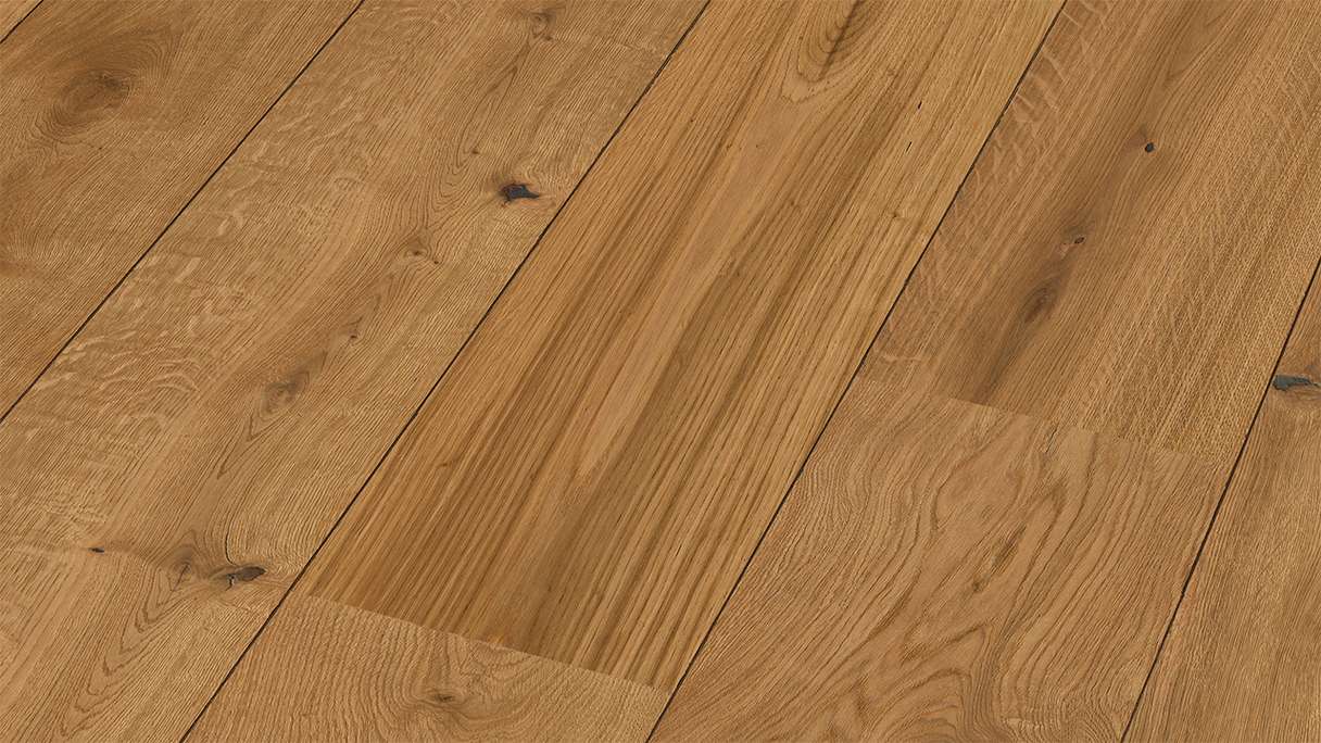 Sol en bois MEISTER Lindura HD 400 - 08904 Chêne authentique huilé naturel 2200 x 270 x 11 mm (500213-2200270-08904)