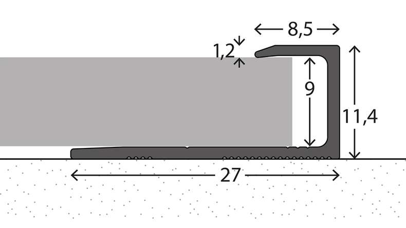 planeo Profilé de finition 251 - 270 cm