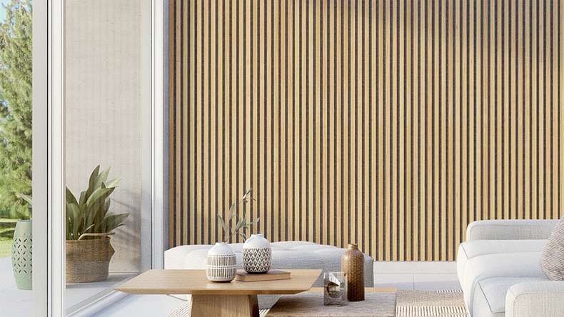 Skaben Panneau acoustique SilentWall Pro - Chêne brun clair - 250 x 60 cm