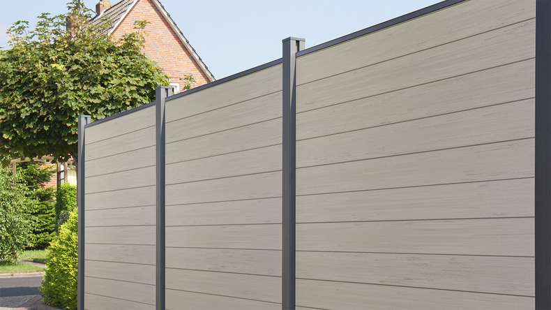 planeo Gardence Strong - Clôture composite Carré BiColor Sable