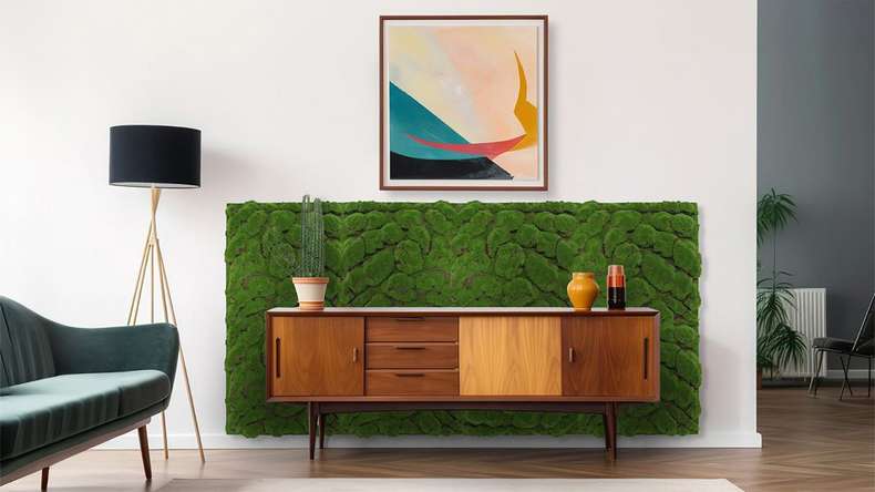 planeo Panneau acoustique - MixWall Moss Mood Forest Green Big Bulk 52 x 52 cm | Mousse artificielle (PLMW-00211C)