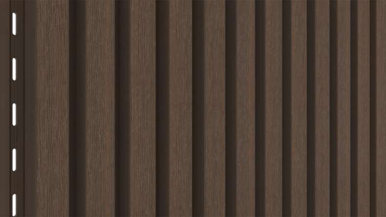 planeo LINEA Slim - Bardage de façade en WPC CoEx, teinte Ipe brun, 2900 x 215 mm
