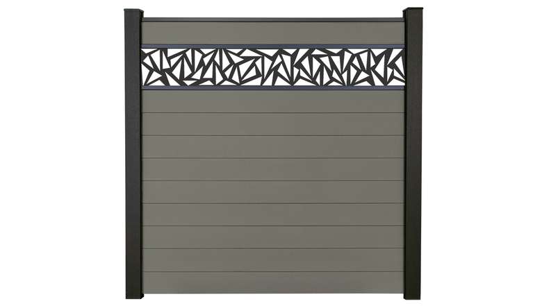 planeo Gardence Strong - Clôture à emboîter BPC Triangle Gris 180 x 180 cm