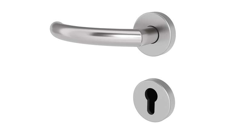 planeo Poignée de porte Edelwerk SILBA en acier inoxydable PZ Rosace ronde