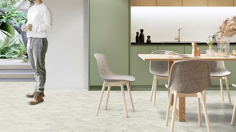 Revêtement Gerflor CV - TEXLINE Nature 2381 Hexa Cream
