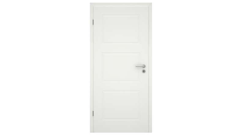 planeo Porte d'intérieur design VELA Lallu 3 laque blanche 9010 chant d'angle | laqué - 1985 x 610|735|860|985 mm