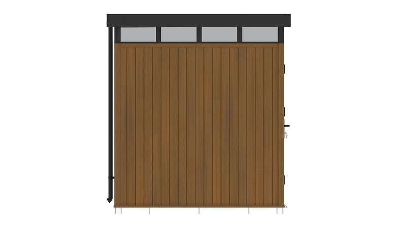 Abri de jardin planeo WPC CoEx à toit plat S - Teck de Birmanie 208 x 200 x 226,5 cm