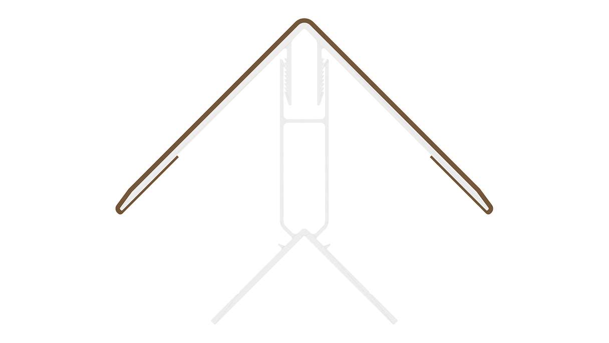 planeo LINEA - Profilé d'angle extérieur en aluminium CoEx « Burma Teak » 3000 x 66 x 66 mm