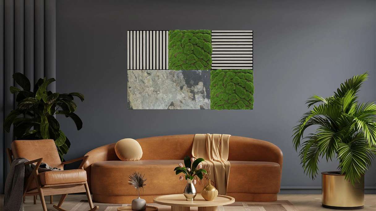 planeo Panneau acoustique - MixWall Mineral Mood Antique Slate 52 x 104 cm | Pierre véritable (PLMW-30411C)