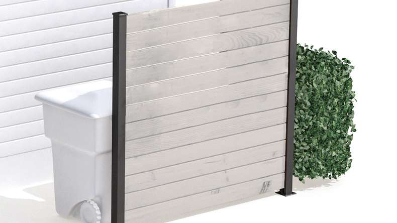 planeo Vario - Clôture à emboîter WPC coEX Carré Beige 177 x 180 cm