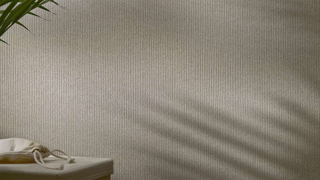 planeo Revêtement mural SPC - CeraRock Tile Stripes Tweed Sand 120 x 60 cm