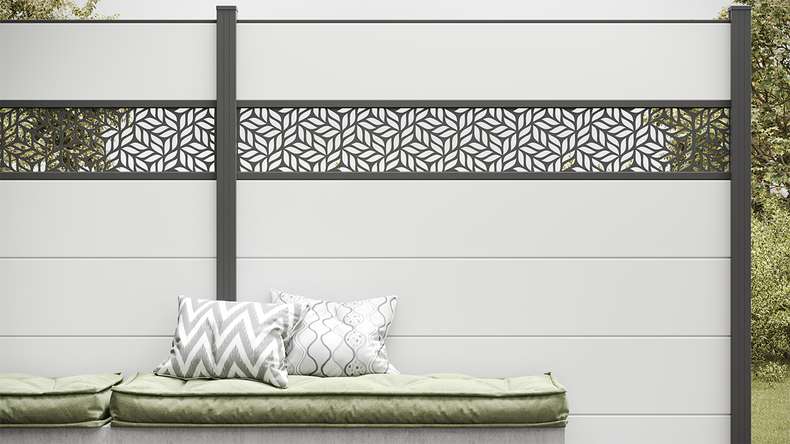 planeo Gardence Simply - Clôture PVC à emboîter Carré blanc 180 x 180 cm