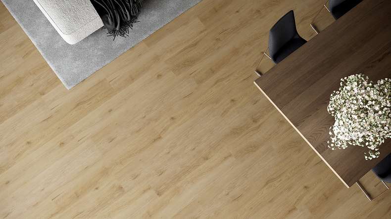 planeo Vinyle à clic rigide - HOMEtec Pro 50 IXPE Ivory Natural Oak | Isolation phonique intégrée (RP-G50-6)