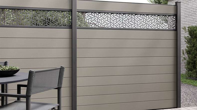 planeo Gardence Strong - Clôture composite à emboîter Carré Gris