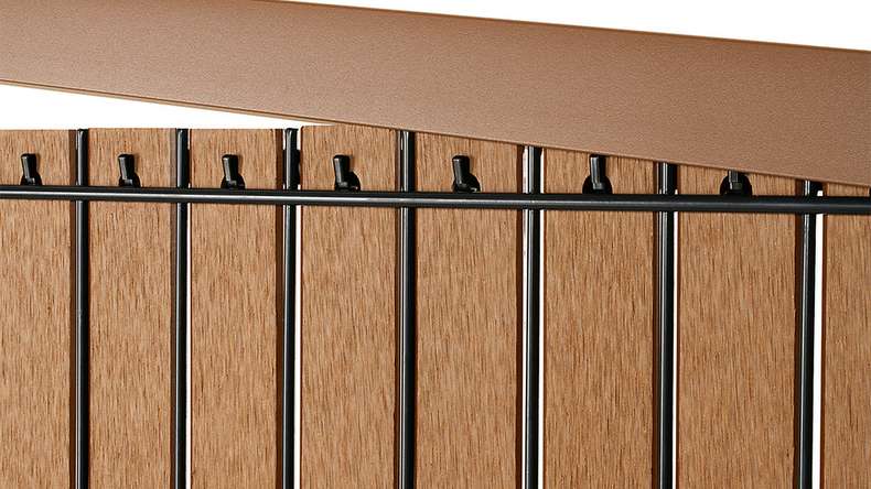 planeo Kit de bandes WPC - brun L 250 x H 123 cm