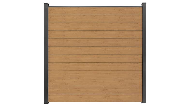 planeo Gardence Simply Small - Clôture PVC à emboîter chêne cendré naturel 180 x 180 cm