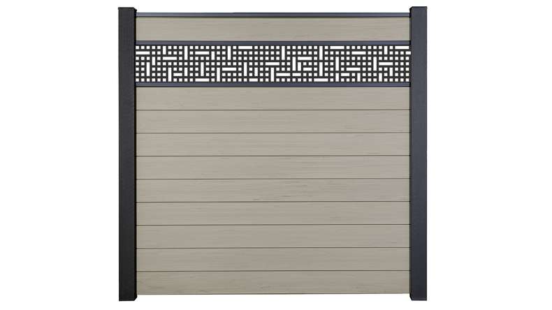 planeo Gardence Strong - Clôture à emboîter BPC Mesh Bi-Color Sand 180 x 180 cm