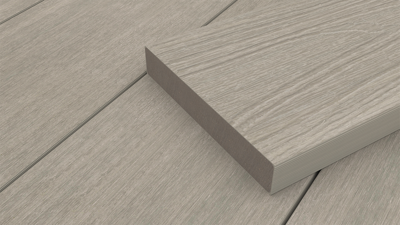 planeo UNIDeck - Lame de terrasse en WPC CoEx, gris clair, 3 m - texturée/brossée lisse